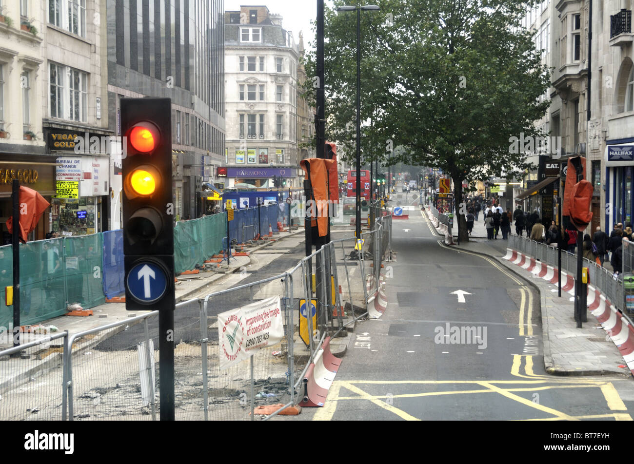 Baustellen der Oxford Street, London, UK. Stockfoto