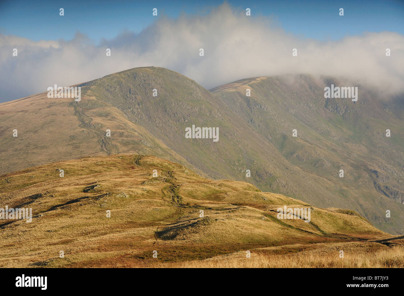 Blick Richtung große Rigg und Fairfield, Berge im englischen Lake District Stockfoto