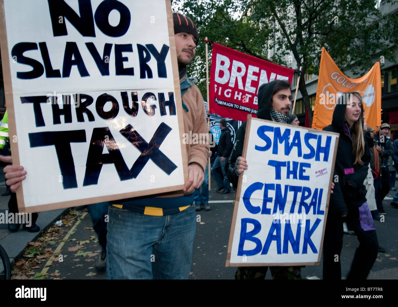 Demonstration über Regierung Ausgabenkürzungen Central London 20. Oktober 2010 Stockfoto