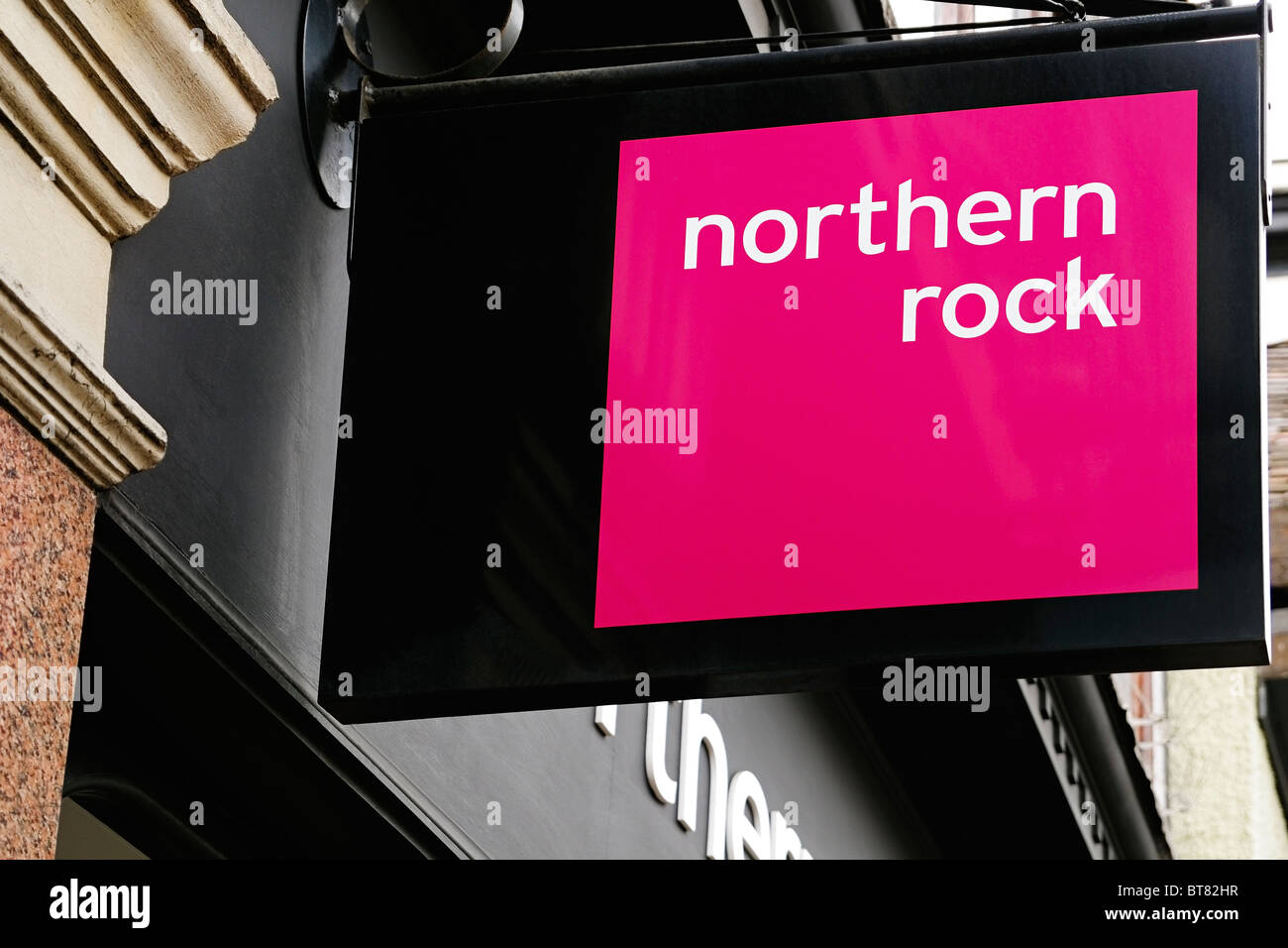 Northern Rock Zeichen, Oxford, UK. Stockfoto