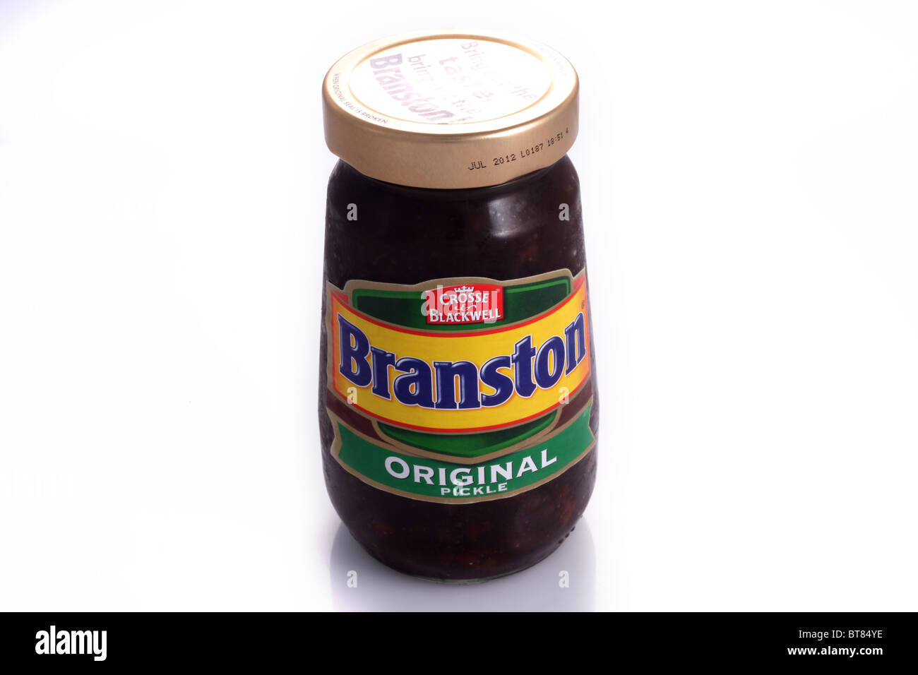 Glas von Branston Original Pickle, Crosse und Blackwell. Stockfoto
