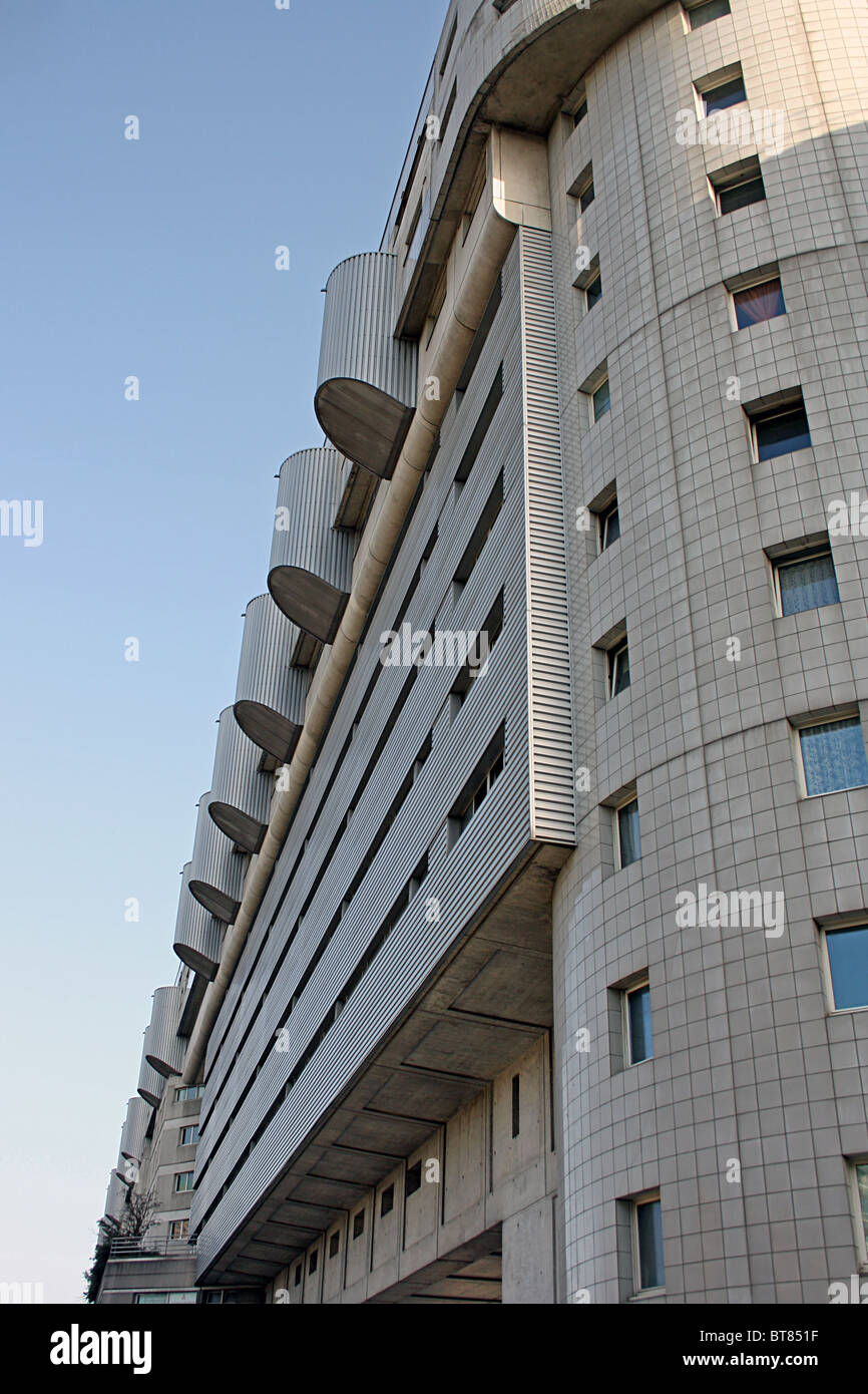 Sozialer Wohnungsbau in La Villette in Paris. Stockfoto