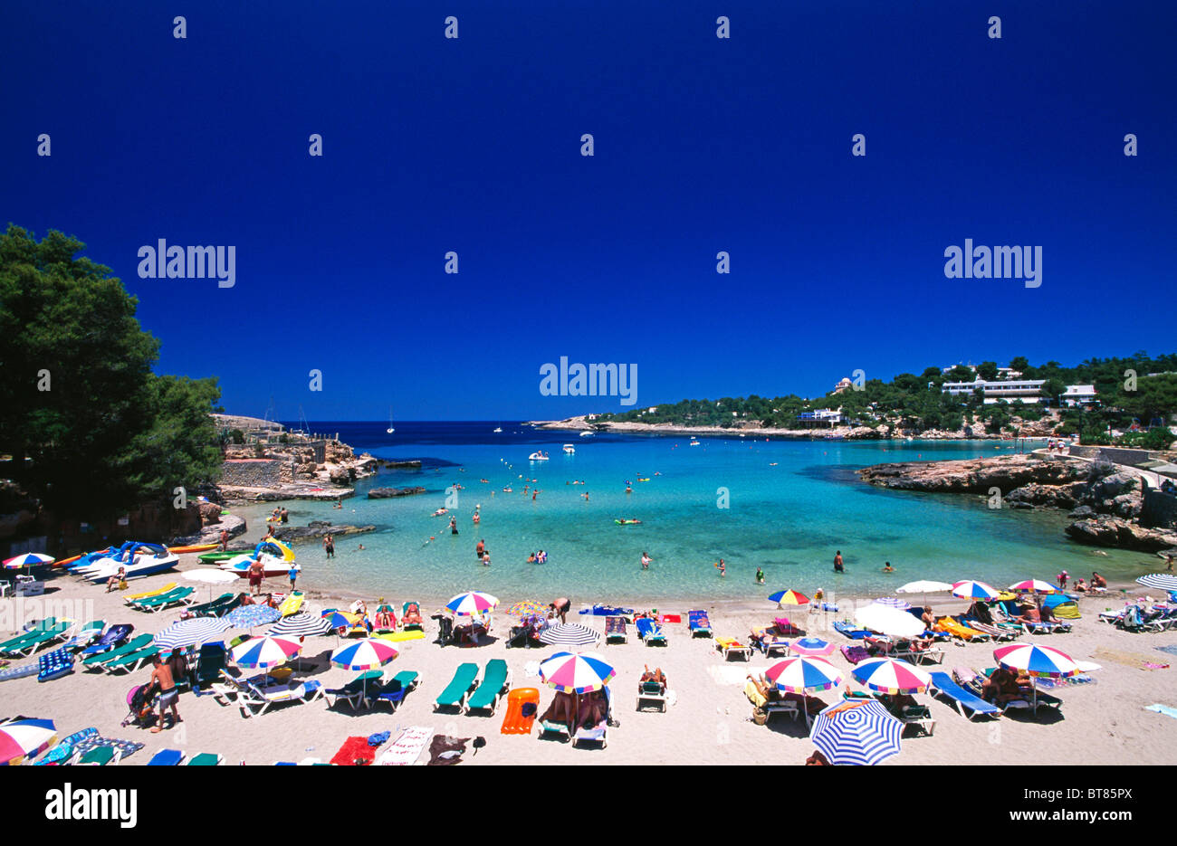 Cala Benirras, Ibiza, Balearen, Spanien Stockfoto