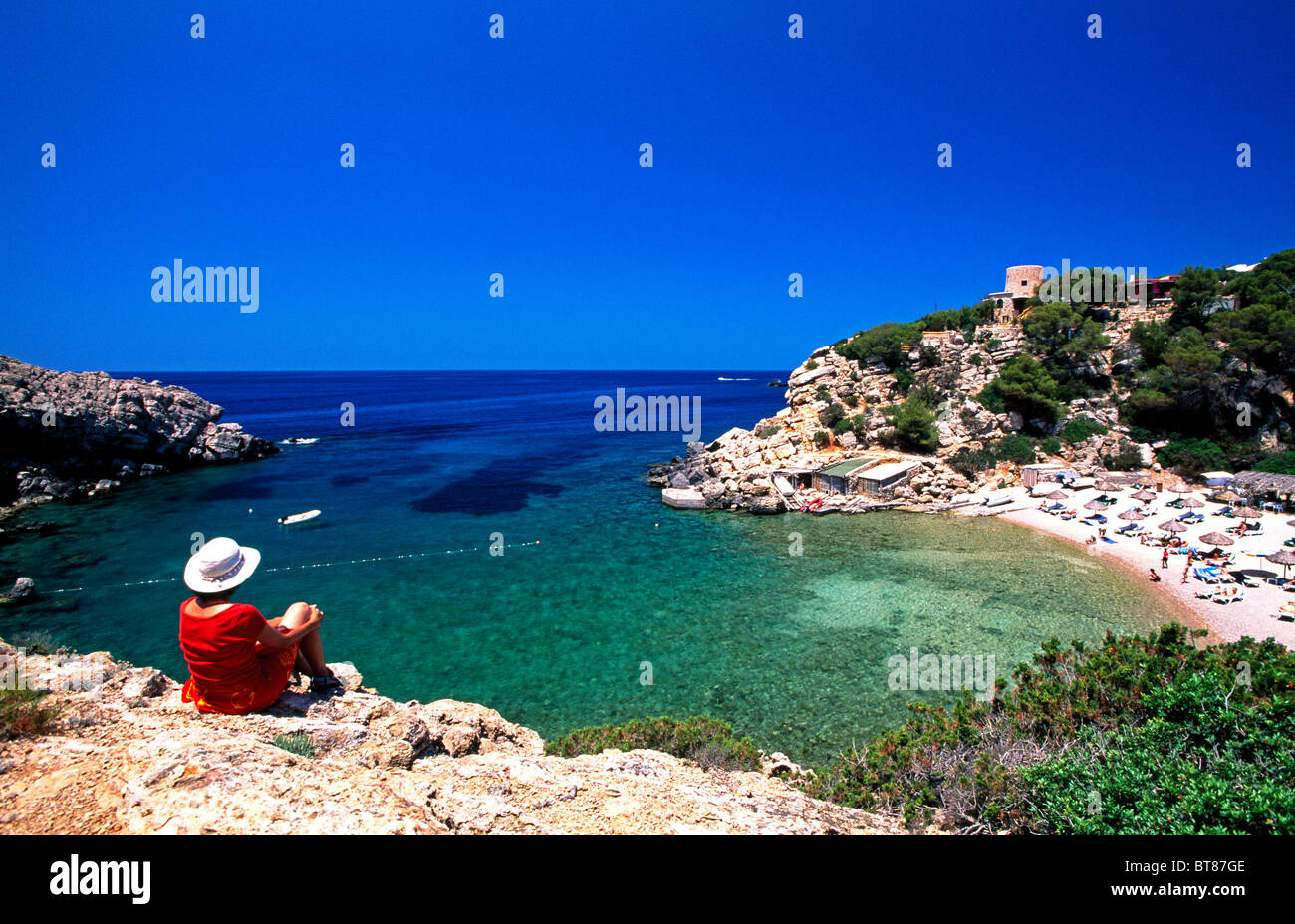 Cala Carbo, Ibiza, Balearen, Spanien Stockfoto