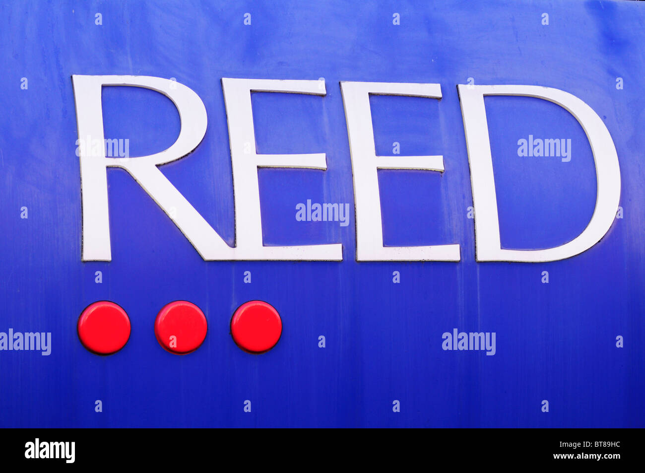 REED Arbeitsagentur Zeichen symbol Logo, London, England, UK Stockfoto