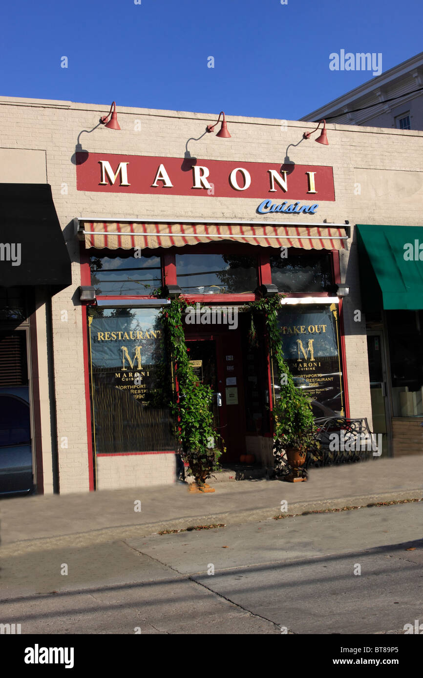 Italienisches Restaurant, Northport, Long Island NY Stockfoto