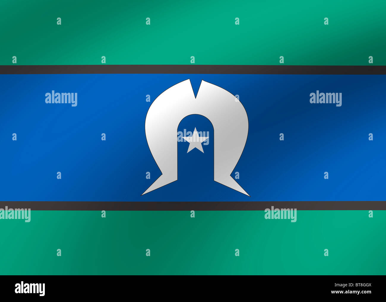 Torres Strait Islander Flagge Stockfoto