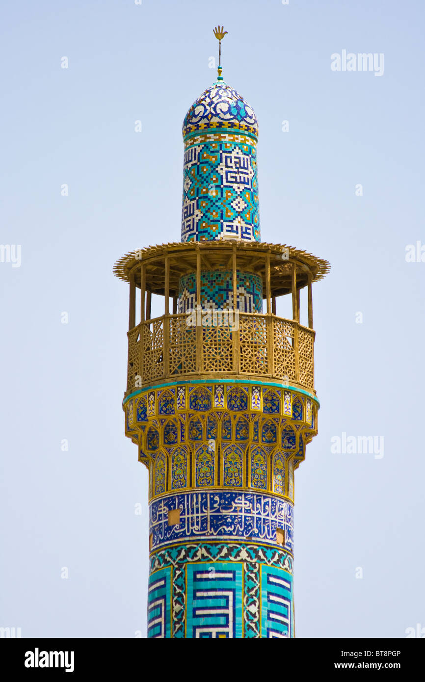 Minarett in Imam-Moschee in Esfahan Iran Stockfoto