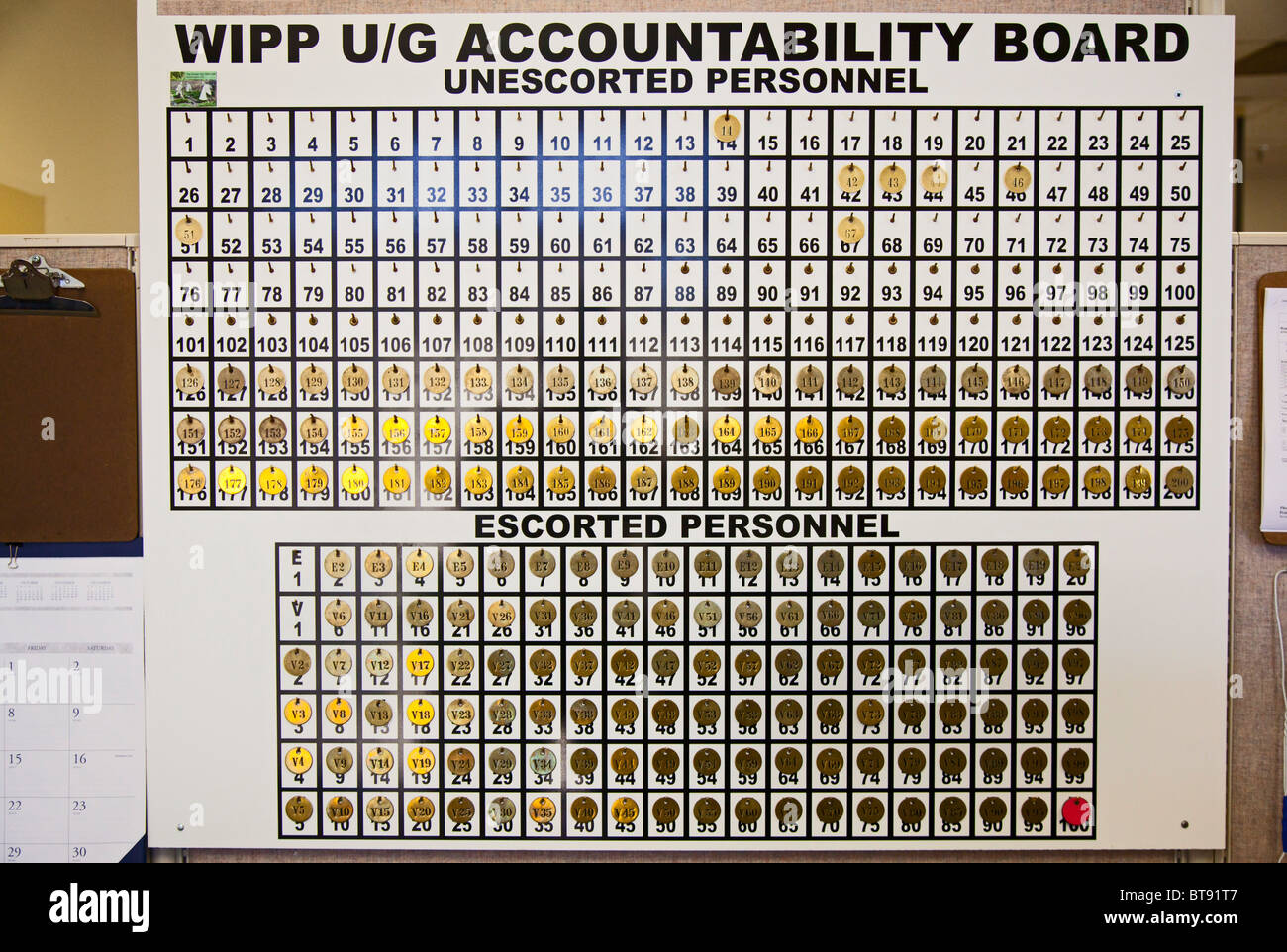 Unterirdische Accountability Board nuklearen Abfall Lagerhaus Stockfoto