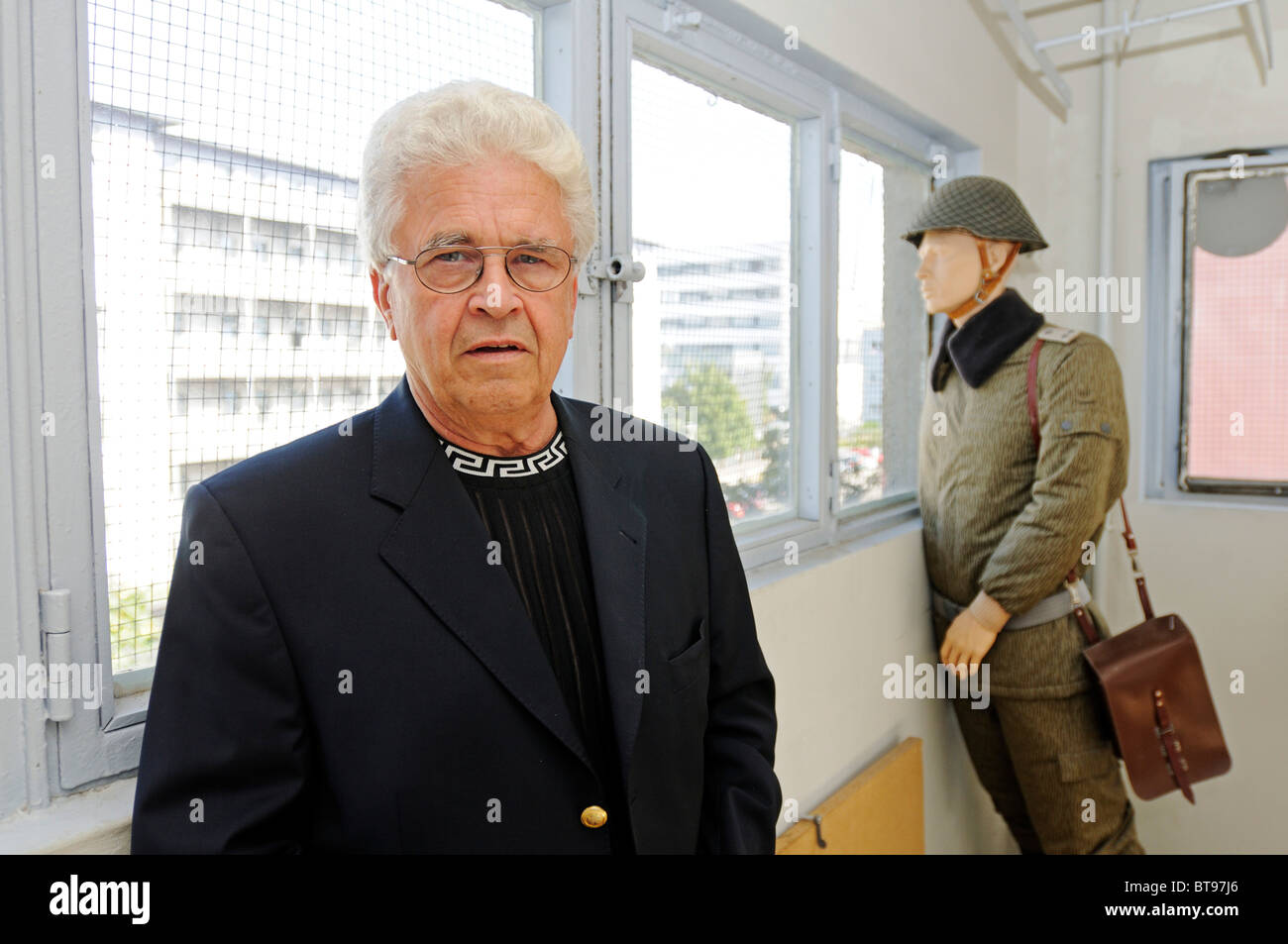 Juergen Litfin, Bruder der ersten Person erschossen Toten an der Berliner Mauer, Gedenkstätte Günter Litfin, Kieler Strasse Straße, Berlin Stockfoto