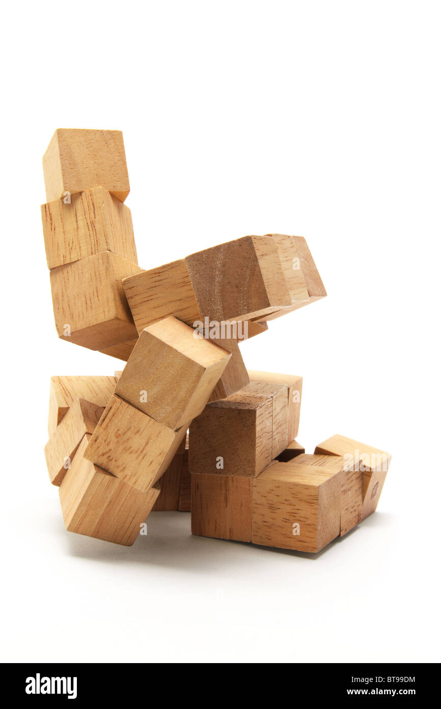 3D Holzpuzzle Stockfoto