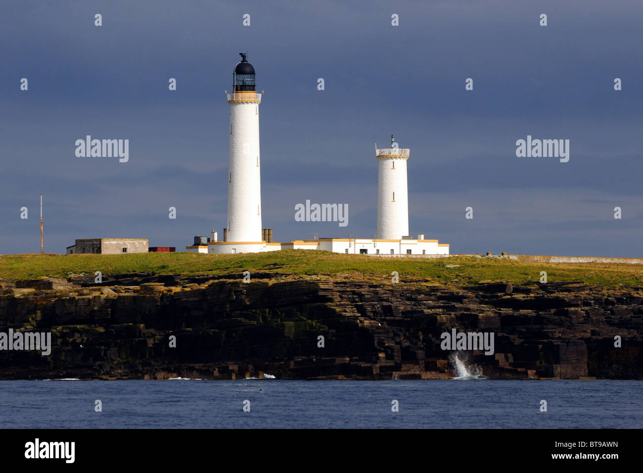 Pentland Skerries Leuchtturm, den Pentland Firth, Schottland Stockfoto