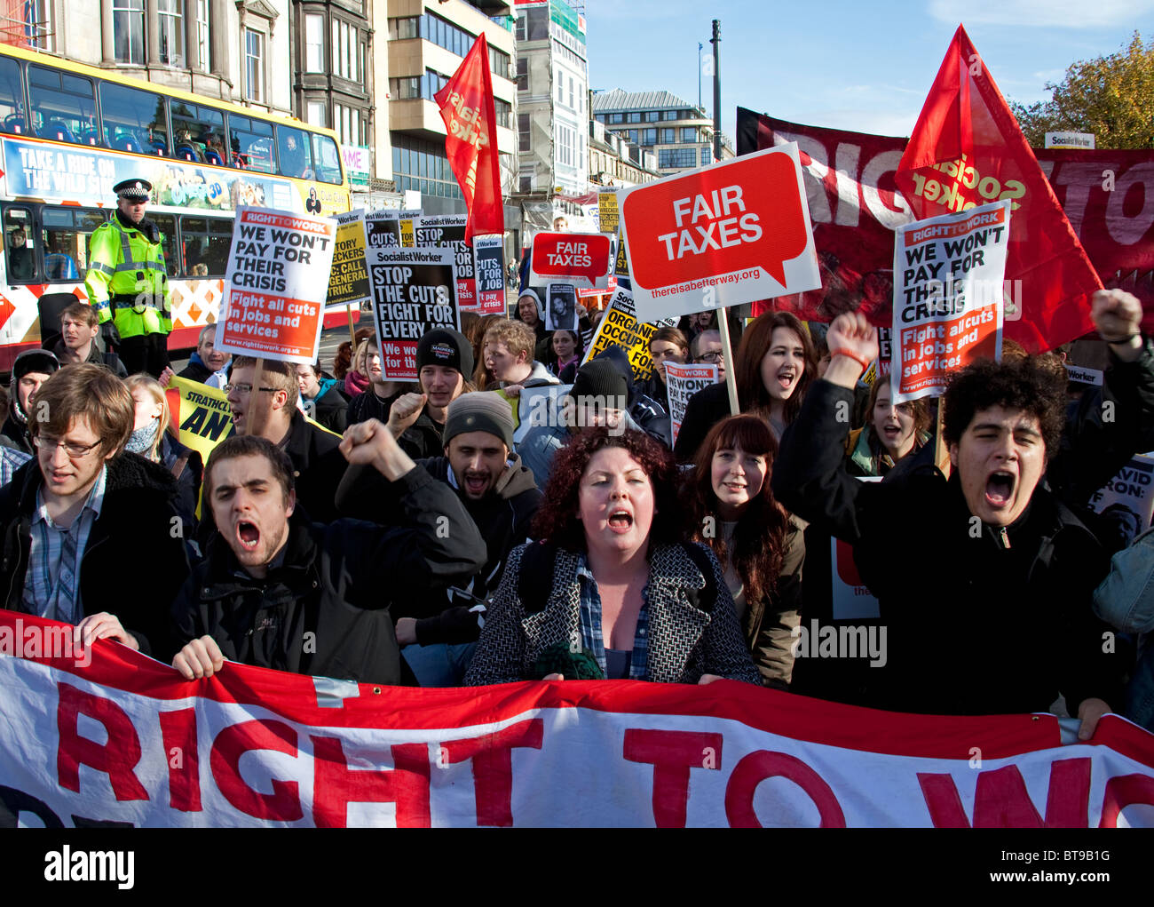 23. Oktober "Es gibt besseres" Marsch und Kundgebung in Edinburgh, Schottland, UK, Europa Stockfoto