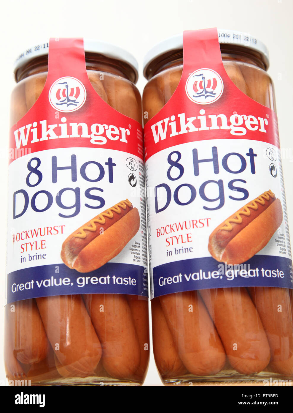 Wikinger-Hotdogs. Stockfoto