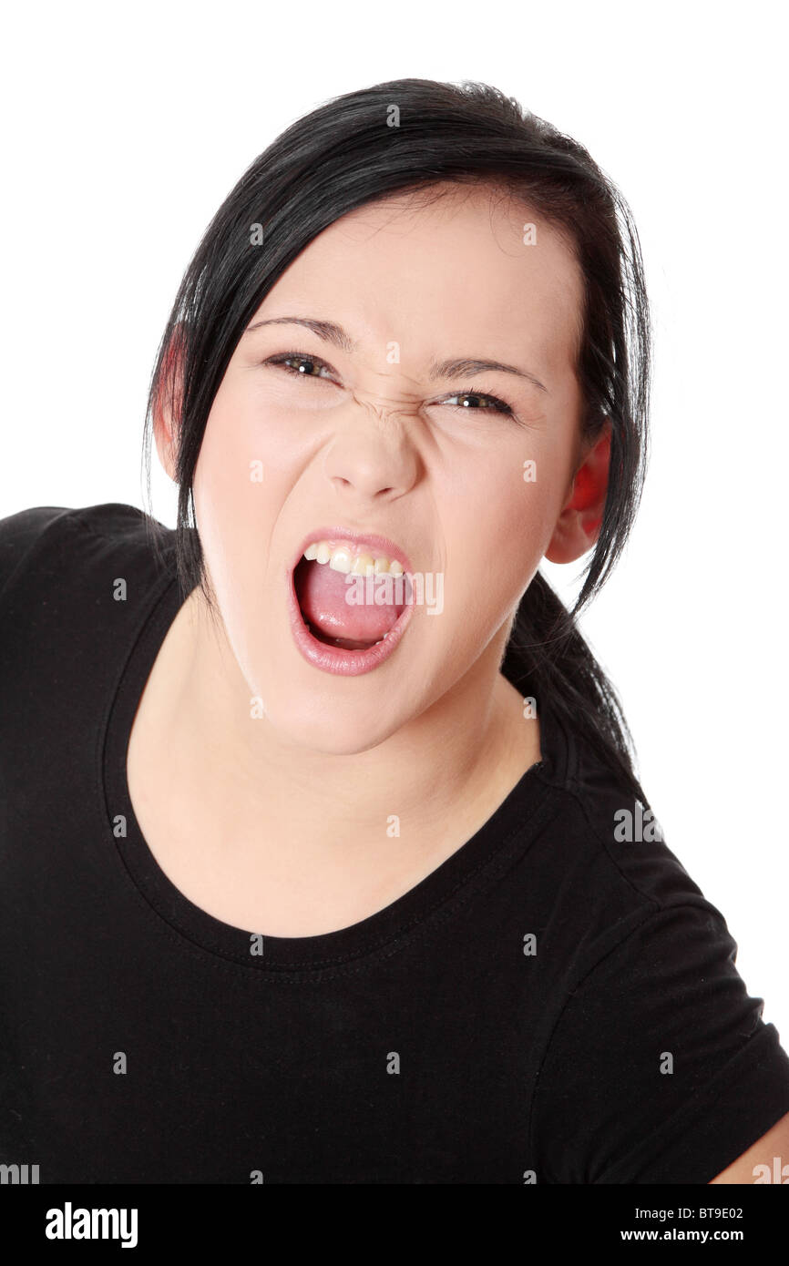 Screaming Mouth Woman Close Up Lips Stockfotos Und -bilder Kaufen - Alamy