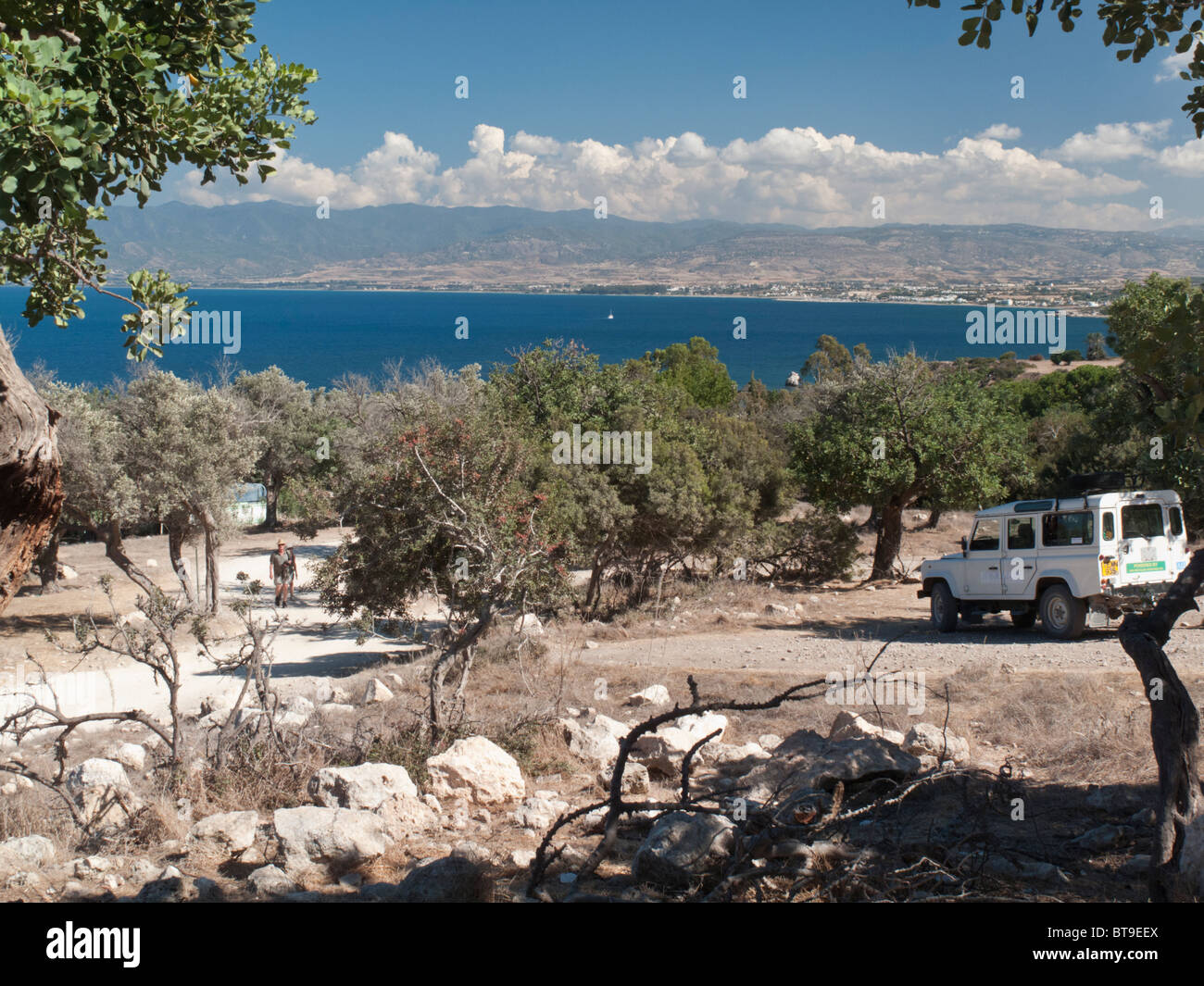 Blick auf Polis und Chrysochou Bucht von Akamas-Halbinsel, Zypern Stockfoto