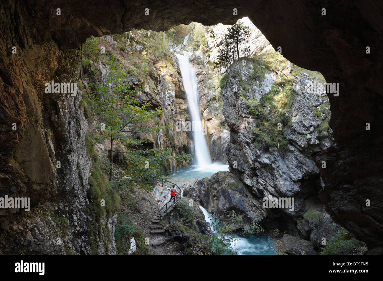 Tschauko Wasserfall, Tscheppaschlucht Schlucht, Loibltal Tal, Karawanken, Kärnten, Österreich, Europa Stockfoto