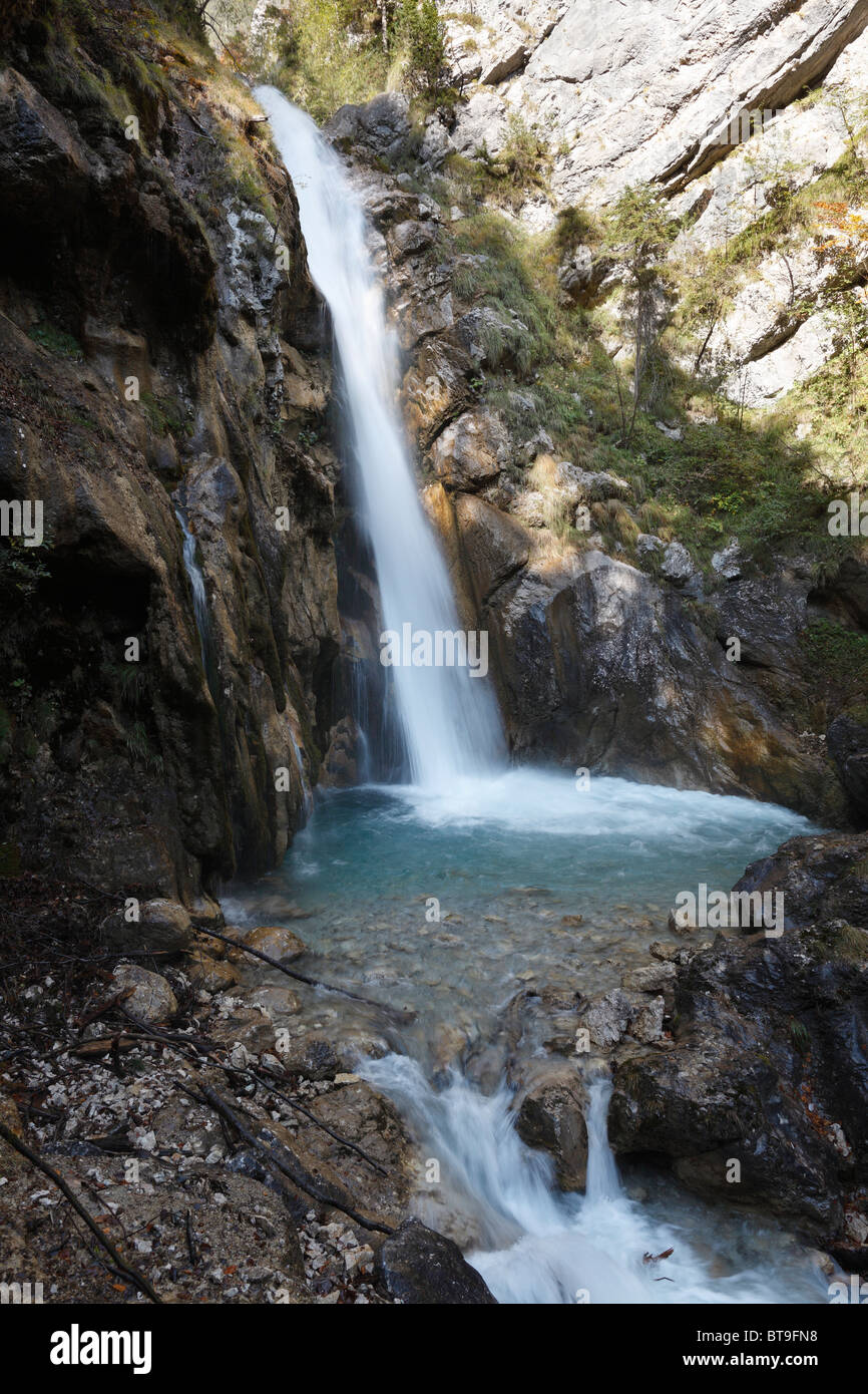 Tschauko Wasserfall, Tscheppaschlucht Schlucht, Loibltal Tal, Karawanken, Kärnten, Österreich, Europa Stockfoto