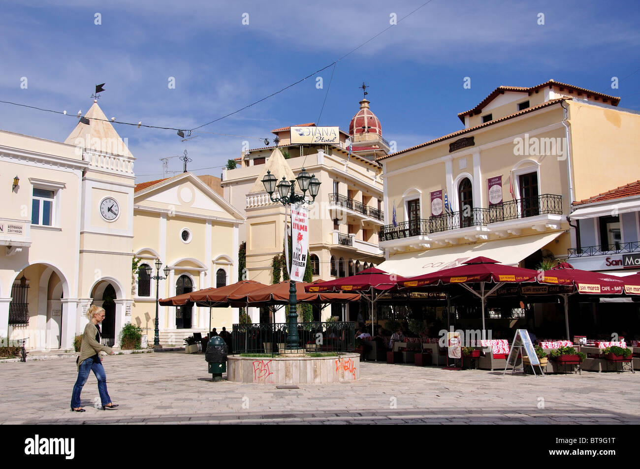 St. Markou Square, Zakynthos, Zakynthos (Zante), Ionische Inseln, Griechenland Stockfoto