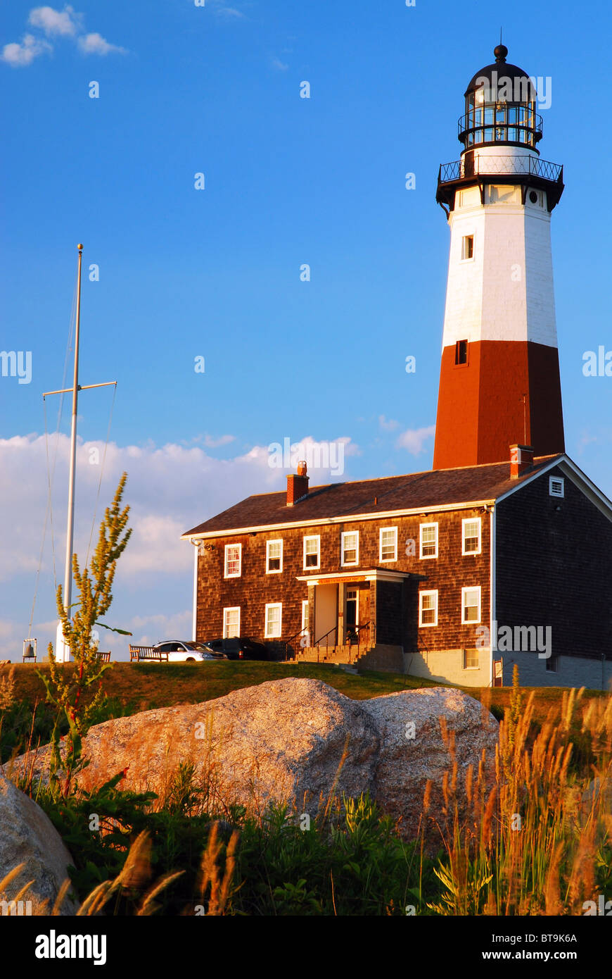 Montauk Point Lighthouse befindet sich am östlichsten Punkt von Long Island Stockfoto