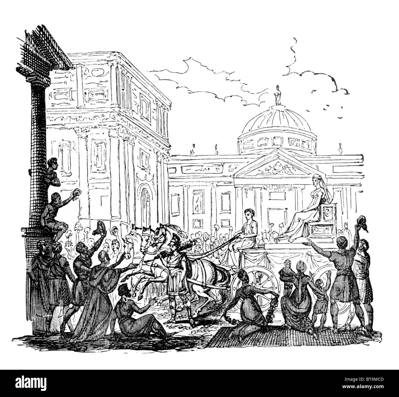 Die Kaiserin Octavia Rückkehr aus dem Exil; Rom, 1. Jh. n. Chr.; Schwarz / weiß Darstellung aus alltäglichen Buch William Hone Stockfoto