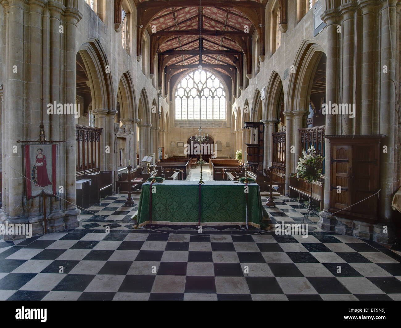 Edington, Wiltshire, Innere des Priorat St. Marienkirche, St. Katherine und Allerheiligen Stockfoto