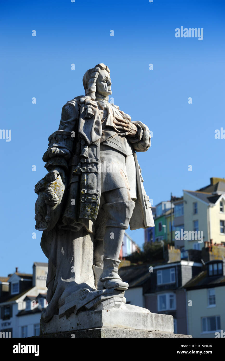 Statue von William der Orange Brixham Hafen Devon England Uk Stockfoto