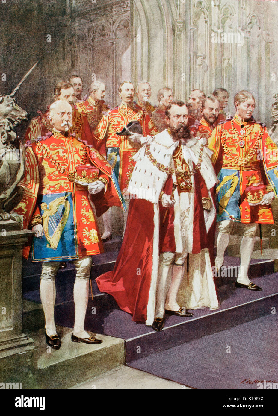 Die Krönungszeremonie von George V. George V, 1865 - 1936. König des Vereinigten Königreichs und den britischen Dominions, und Kaiser von Indien, Stockfoto