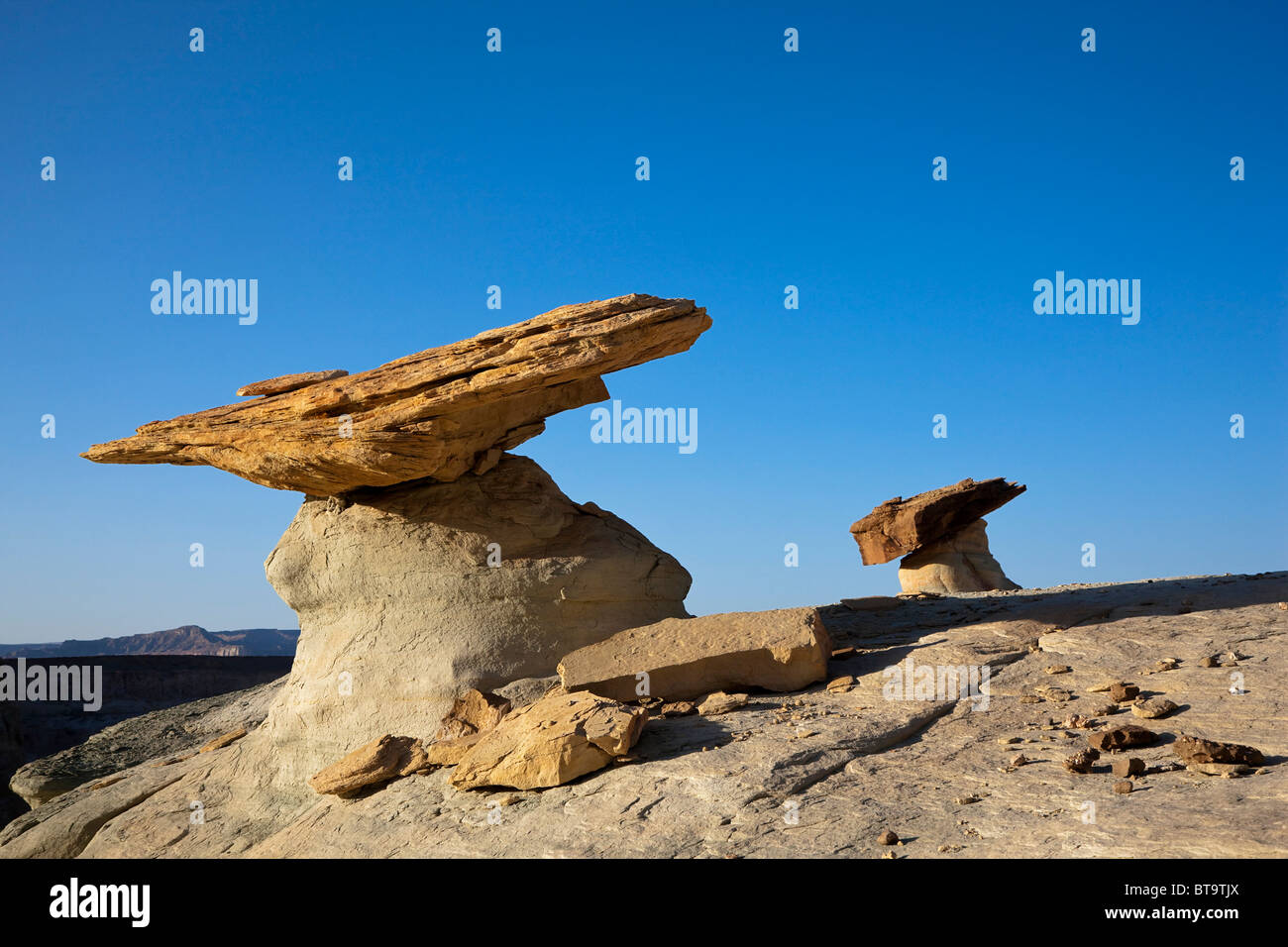 Felsformationen, Hoodoos im Stud Horse Point, Glen Canyon National Recreation Area, Utah, Amerika, Vereinigte Staaten Stockfoto