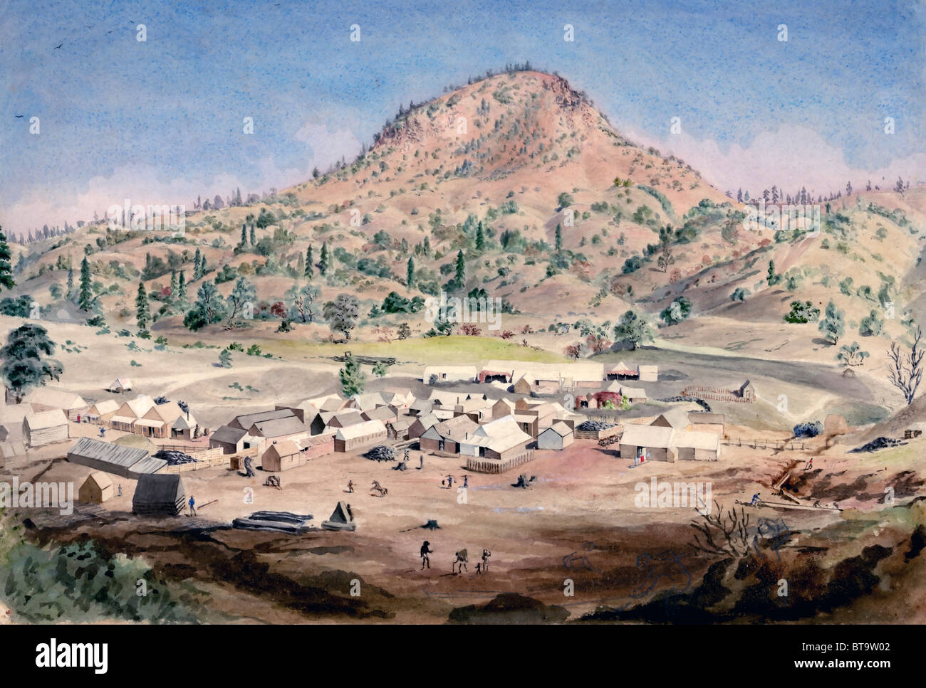 Butte City, Kalifornien, ca. 1854 Stockfoto