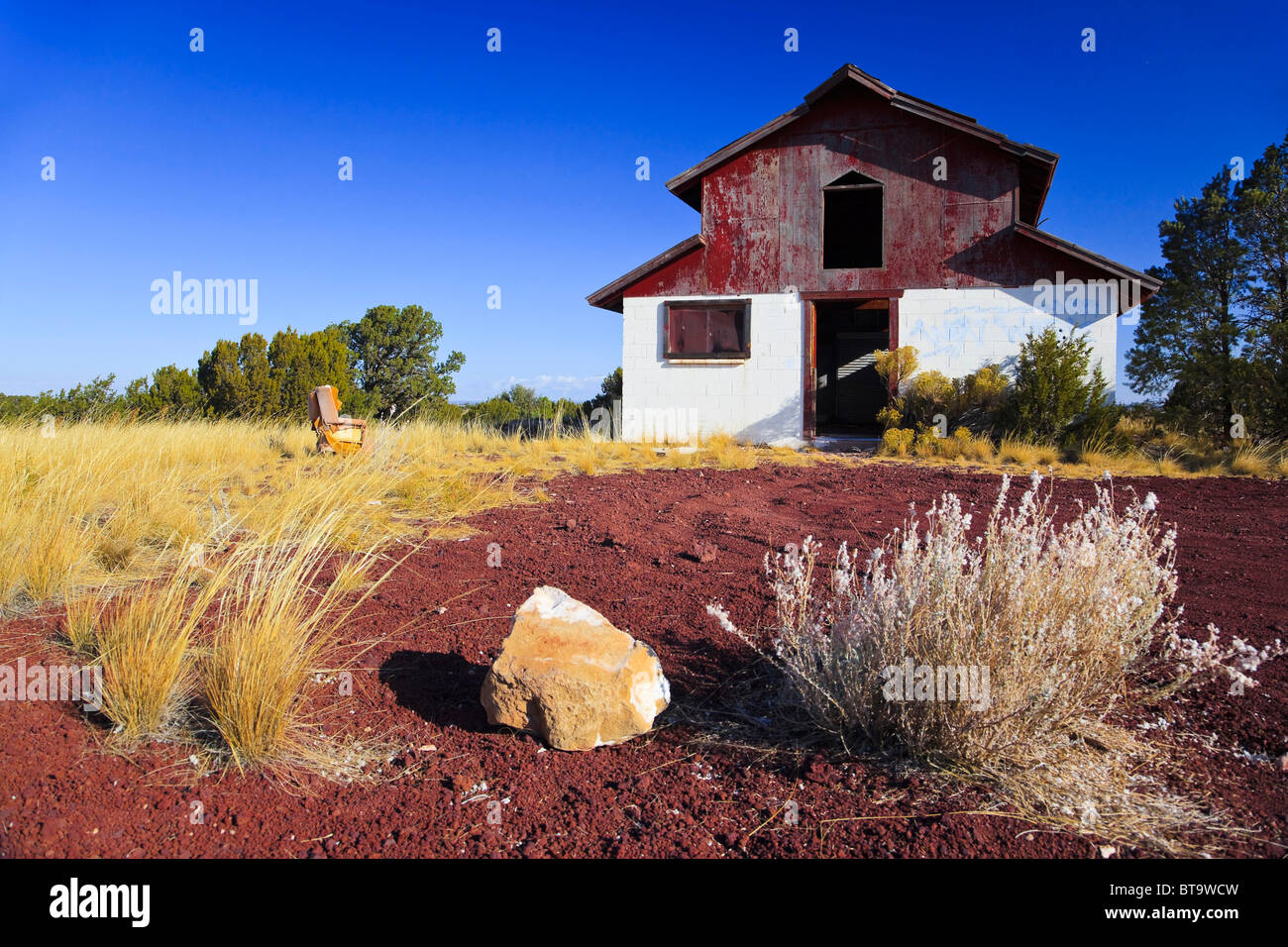 Verlassenes Haus in der Nähe von Valle, Williams, Arizona, USA, Nordamerika Stockfoto