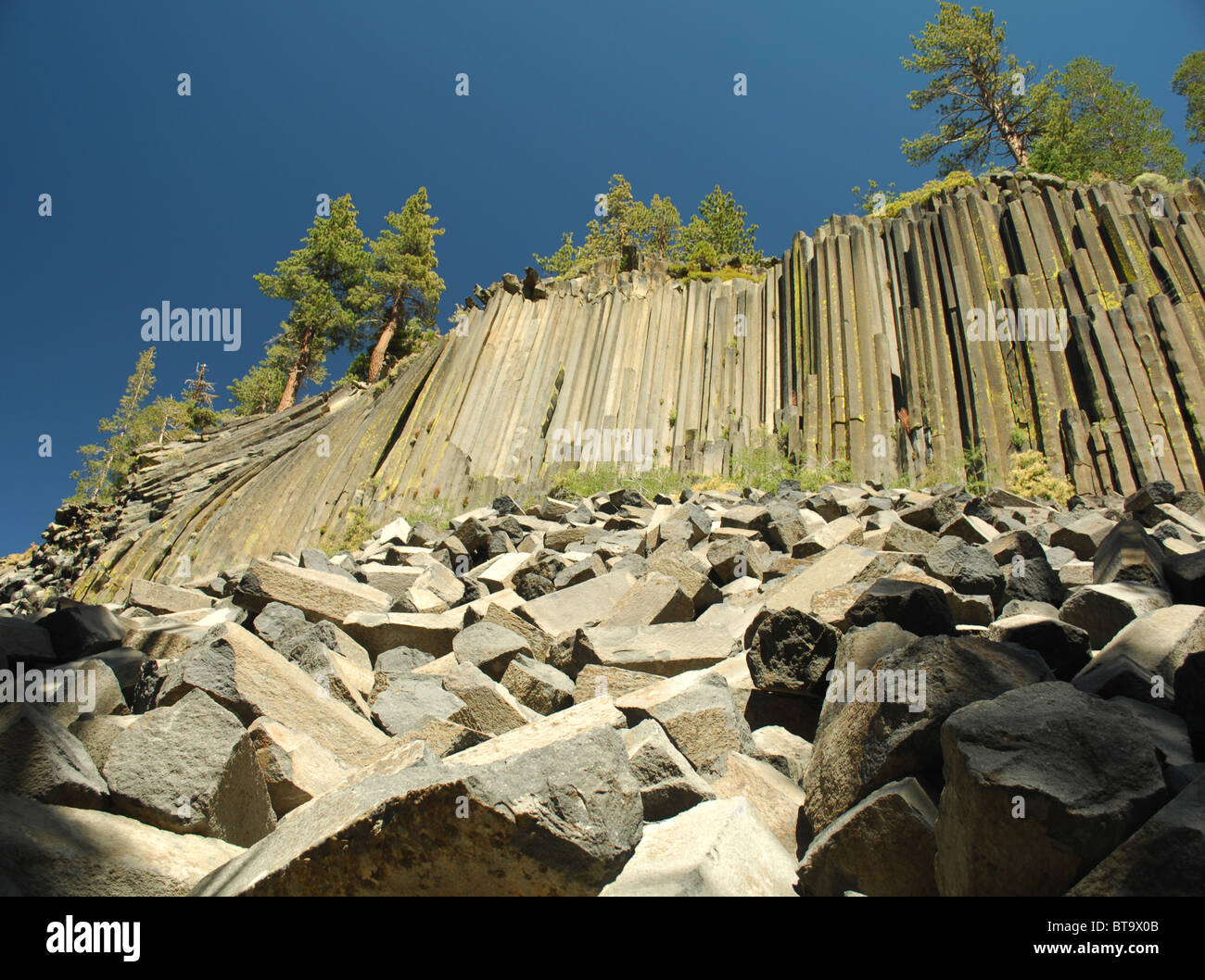 Ein Blick auf den Devils Postpile Mammoth California Stockfoto
