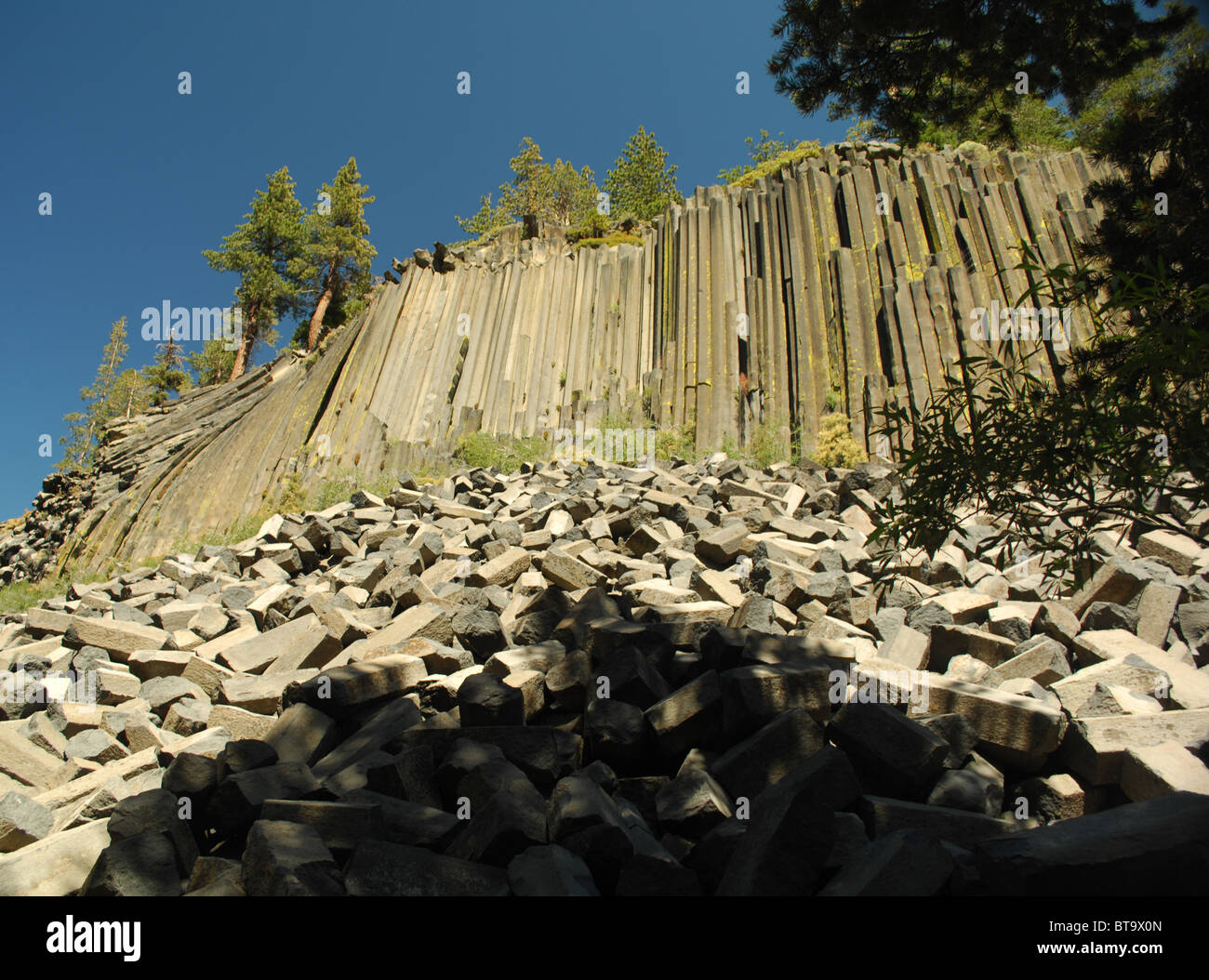 Ein Blick auf den Devils Postpile Mammoth California Stockfoto