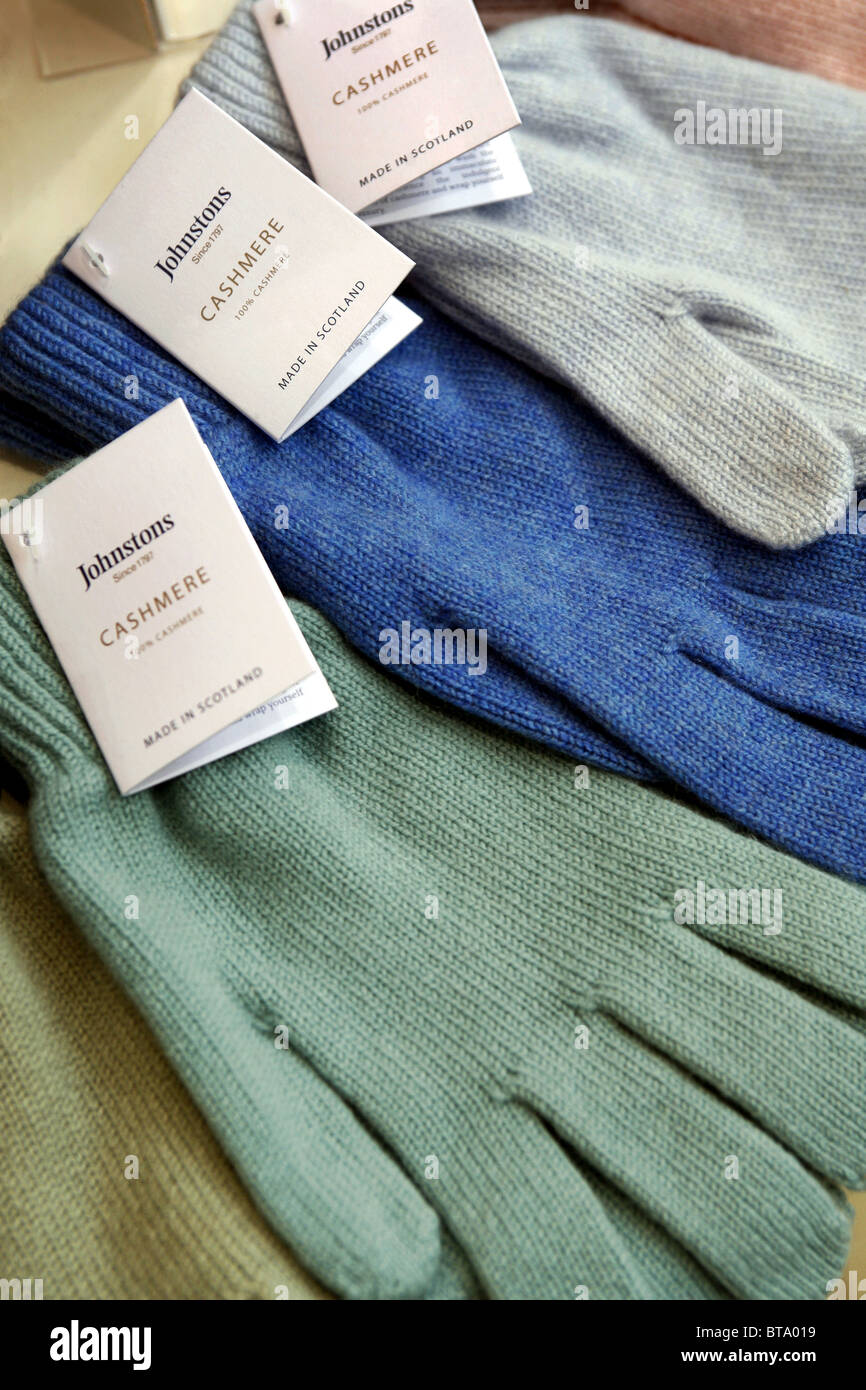 Kaschmir Handschuhe, Shop, die Royal Mile, Edinburgh, Schottland Stockfoto