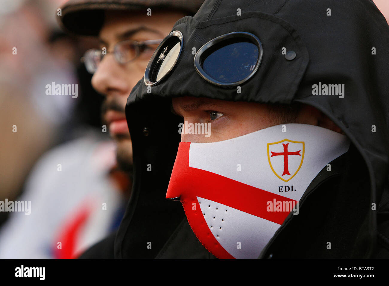 Rabbi Shifren verbindet EDL-Kundgebung in London Stockfoto