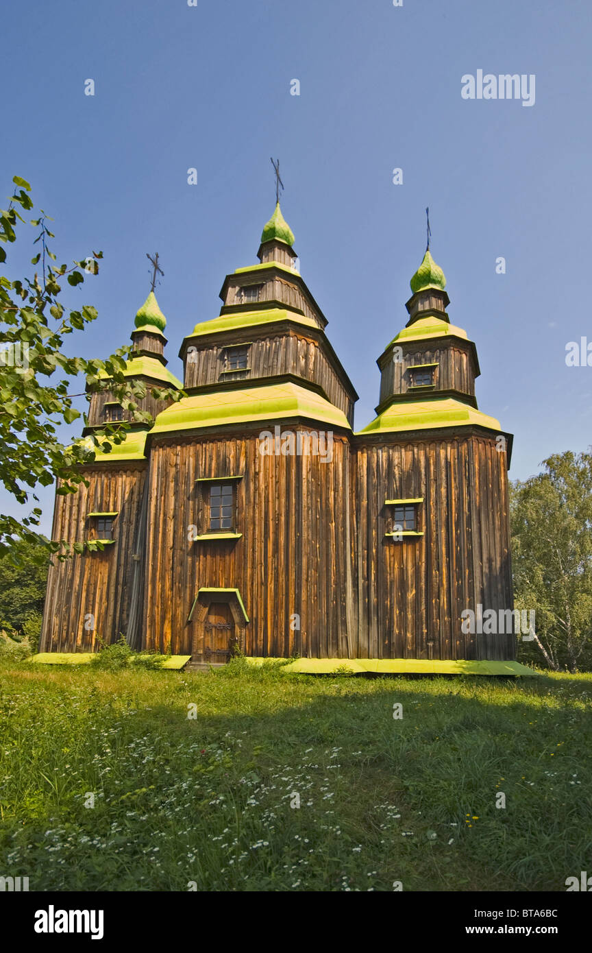 UKRAINE Kiew Pirogowo Museum der Volksarchitektur Kirche Form Zarubyntsi 1742 Stockfoto