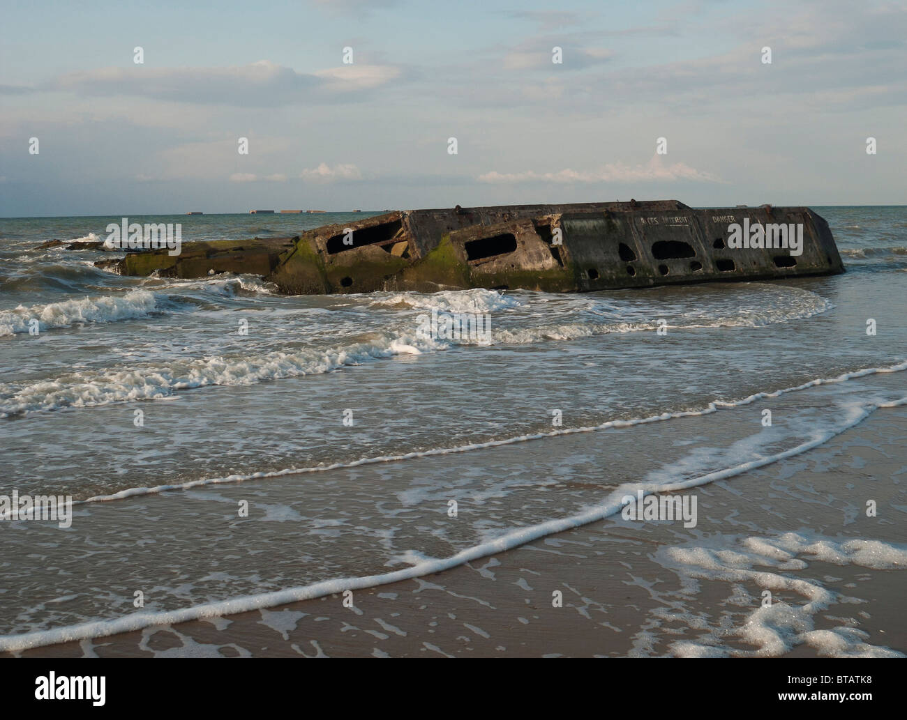 Arromanches-Les-Bains Mulberry Harbour Stockfoto