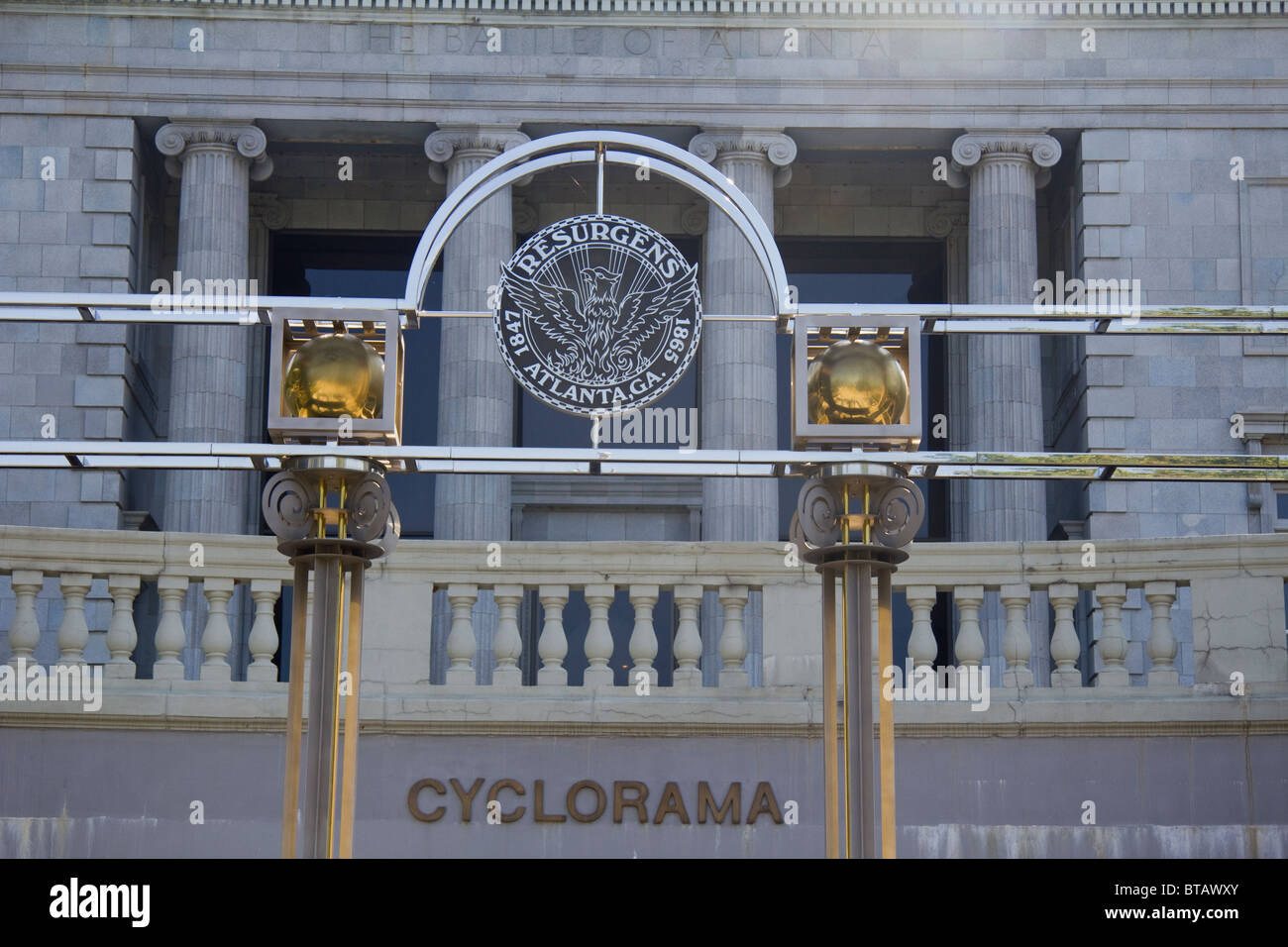 Melden Sie sich außerhalb der Cyclorama Atlanta Georgia USA Stockfoto