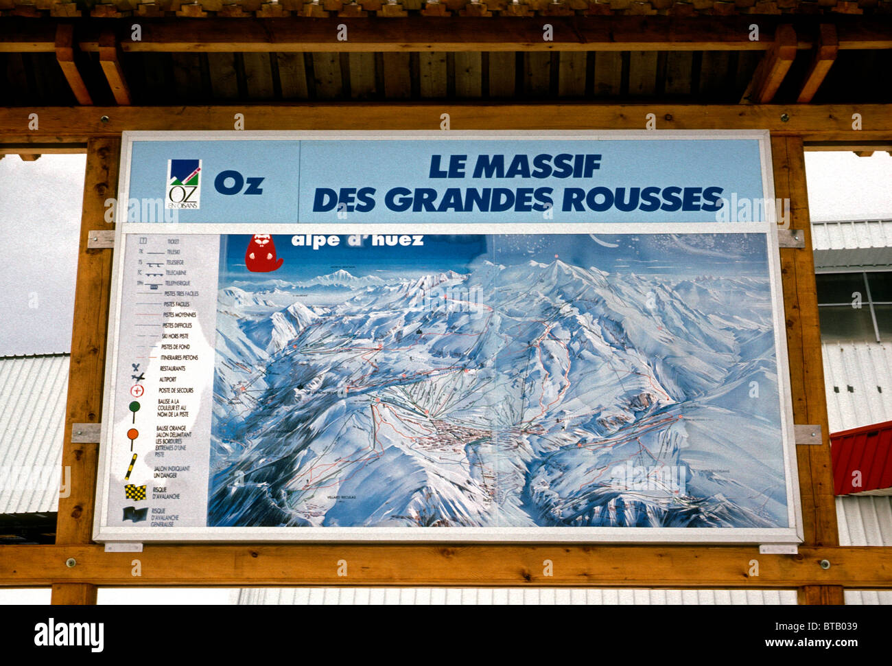 Ski Run, Skipisten, sarenne Gletscher, Le Massif des Grandes Rousses, Alpe d'Huez, Isère, Rhône-Alpes, Frankreich, Europa Stockfoto