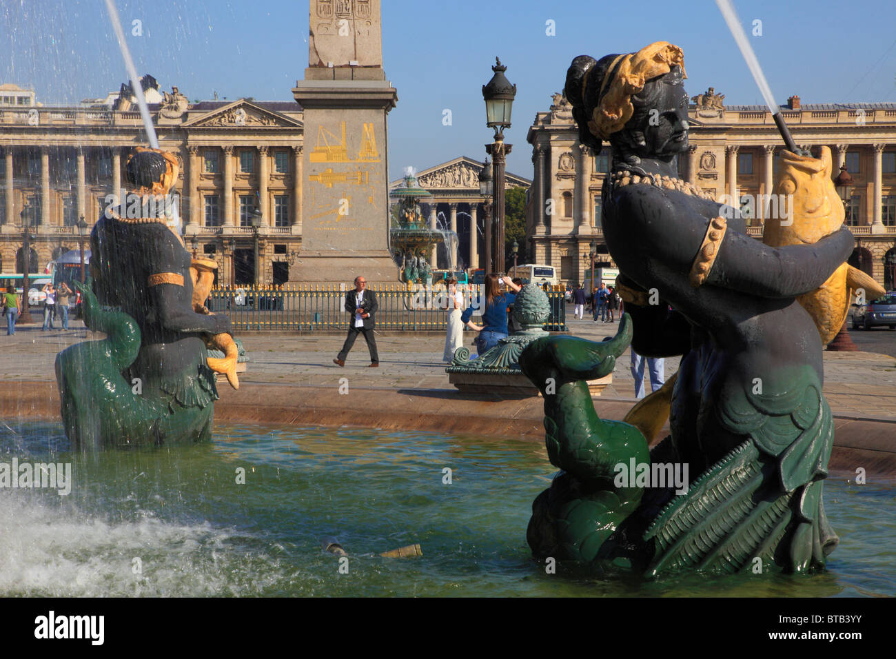 Frankreich, Paris, Place De La Concorde, Brunnen, Stockfoto