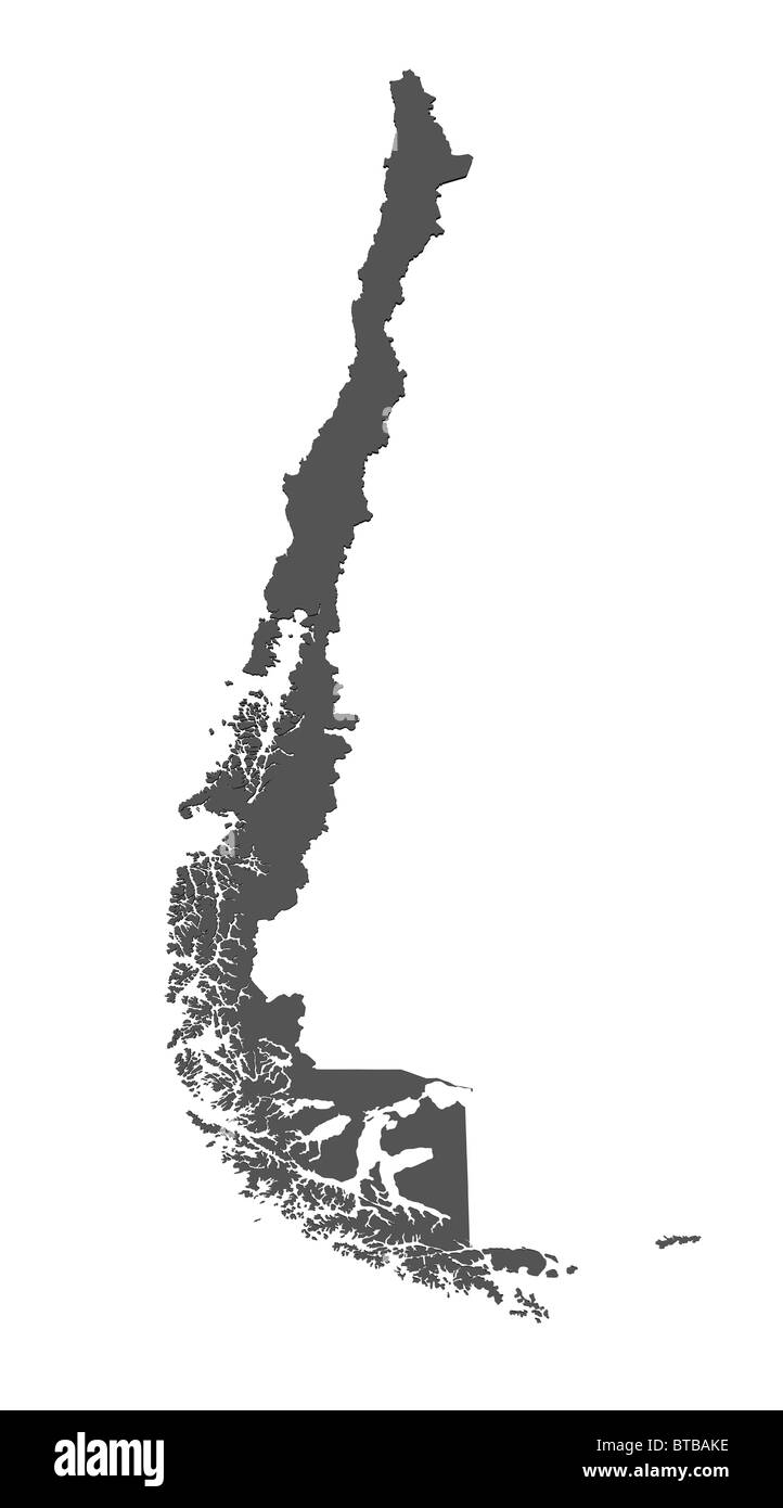 Karte von Chile Stockfoto