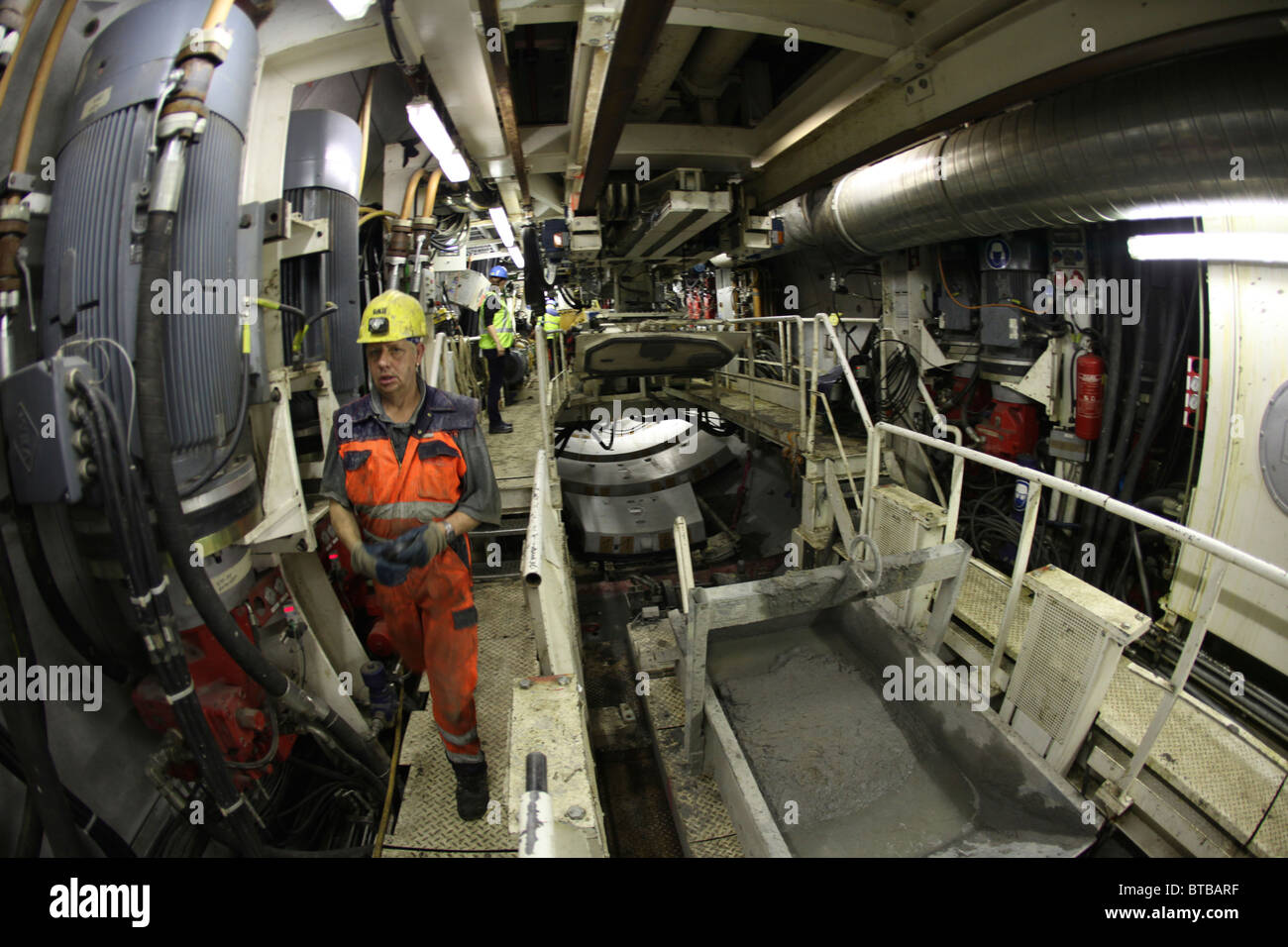 Bau der neuen u-Bahn in Amsterdam Stockfoto