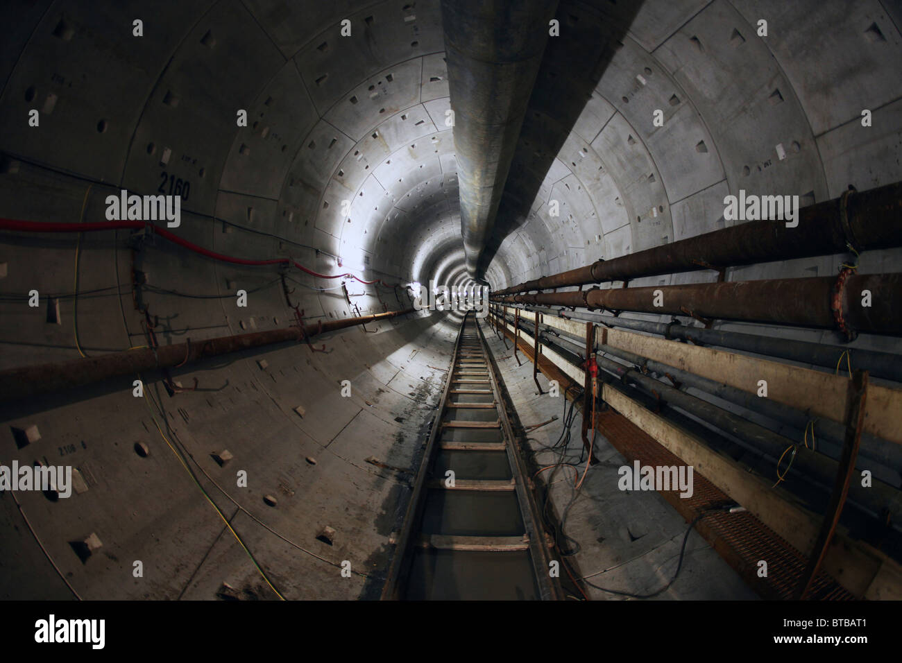 Bau der neuen u-Bahn in Amsterdam Stockfoto