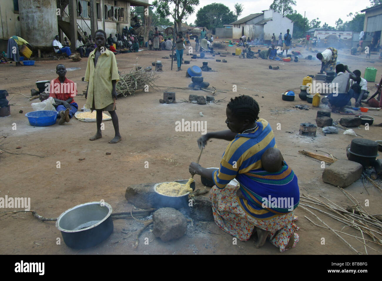 Vertriebene in Uganda Stockfoto