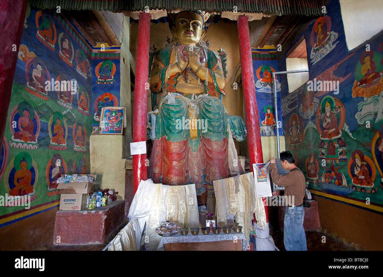 Namgyal Buddha Maitreya. Tsemos Gompa. Leh. Ladakh. Indien Stockfoto