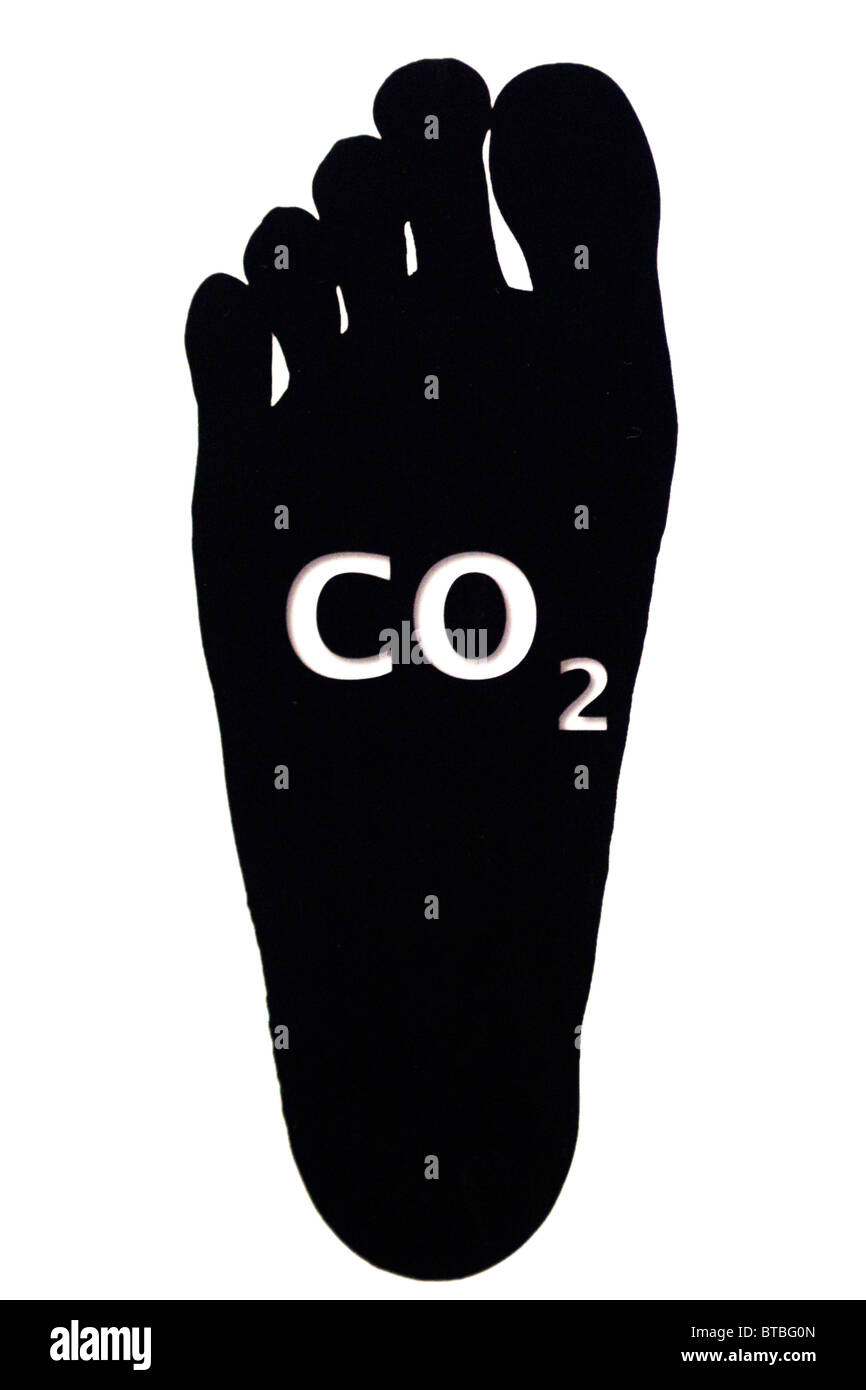Kohlenstoff-Fußabdruck Abbildung Stockfoto