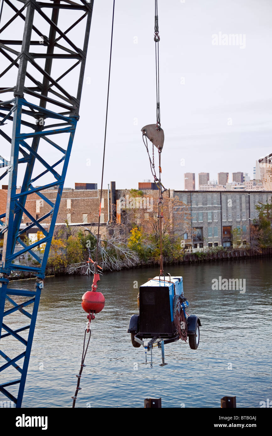 Geschützt vor Diebstahl - Baustelle in der South Side von Chicago. Stockfoto