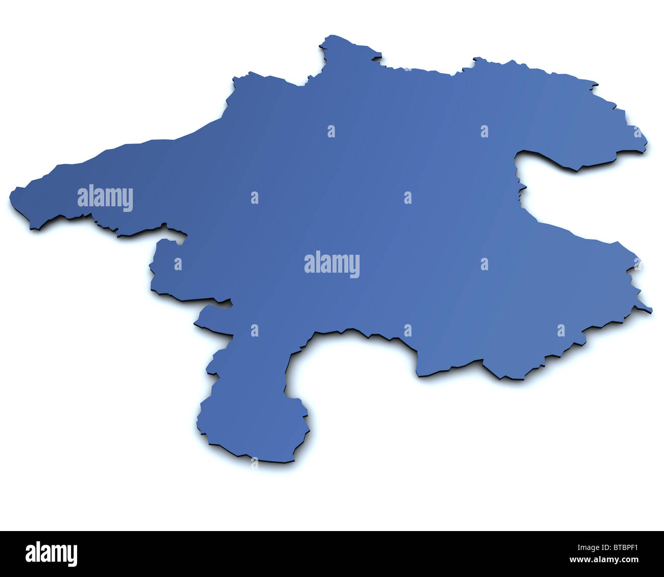 Karte des österreichischen Staates Oberösterreich gerendert Stockfoto