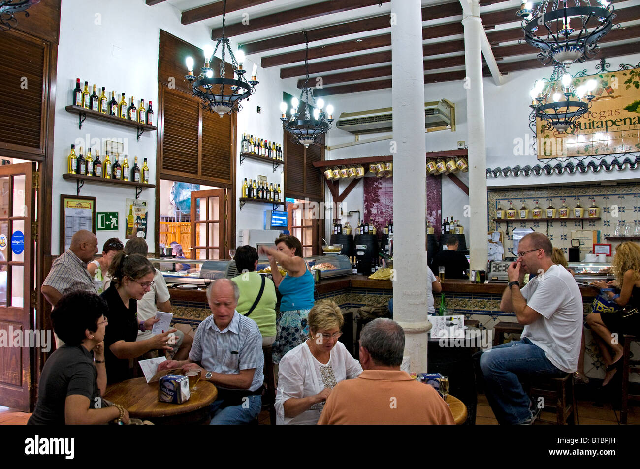 Malaga Spanien Andalusien Restaurant bar-Pub-Cafe Stockfoto