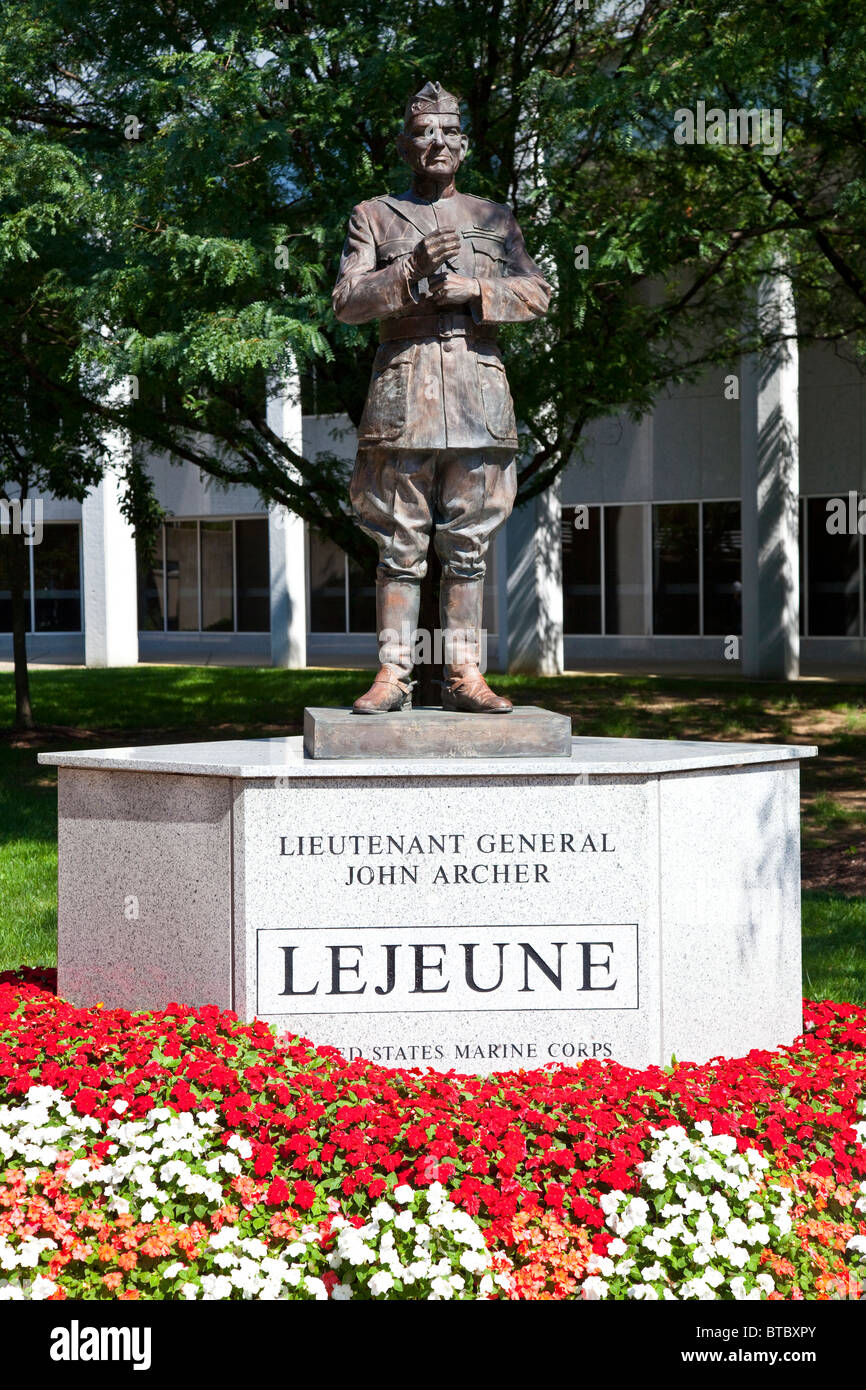 Statue von Lt allgemeine Lejeune, US Naval Academy in Annapolis, Maryland Stockfoto